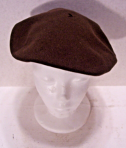 BERET TAM One Size French Black Basic Hat Wool  Hong Kong  Vintage - £9.15 GBP