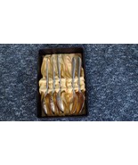 Set of 5 Alpacca 4&quot; Coffee Mocha Dessert Spoons Gold And Silver Plate - $27.34 CAD
