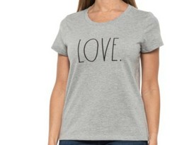 Rae Dunn &quot;LOVE&quot; Women&#39;s Gray T-shirt size S. - $22.00