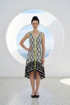 Jones New York Ladies Print High-Low Sleeveless Dress, Lime Green Trim, ... - $13.86