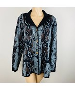 Exclusively Misook Cheetah &amp; Snakeskin Women&#39;s Plus 2X Buttoned Cardigan... - £61.06 GBP