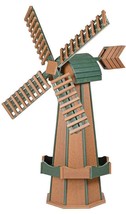 41&quot; POLY WINDMILL Cedar &amp; Green Working Dutch Garden Weathervane Amish M... - £403.29 GBP