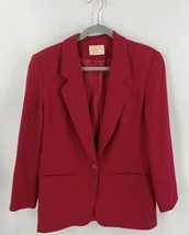 VTG Pendleton Blazer Sz 10 Red Virgin Wool Solid Career Suit Jacket Made in USA - £35.50 GBP