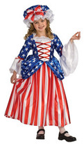 Deluxe Quality Betsy Ross Childrens Halloween Costume Size Small 4 6 - £42.90 GBP