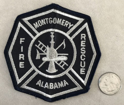 Montgomery Alabama AL Fire Dept Rescue Silver Embroidered Sew On Patch 4... - £29.10 GBP