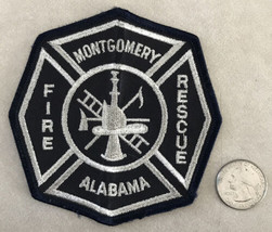 Montgomery Alabama AL Fire Dept Rescue Silver Embroidered Sew On Patch 4... - $36.99