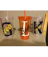 Personalized Monogram Initial and Name Tumbler 16 oz. - £7.11 GBP