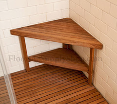 Teak Corner Bench Small for Shower and Outside area - £211.52 GBP