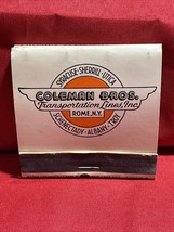 Rare Vintage Feature Matchbook Front Strike Coleman Bros Transportation Trucking - £19.44 GBP