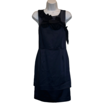 Taylor Womens 6 Navy Blue Satin Silk Detail Cocktail Dress - £18.62 GBP