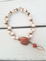 Magnesite Leather and Copper bracelet - £15.84 GBP
