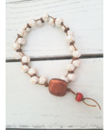 Magnesite Leather and Copper bracelet - £15.84 GBP