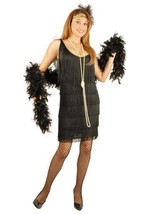 Flapper In Black Halloween Costume Adult Size Large 11 13 - £38.68 GBP