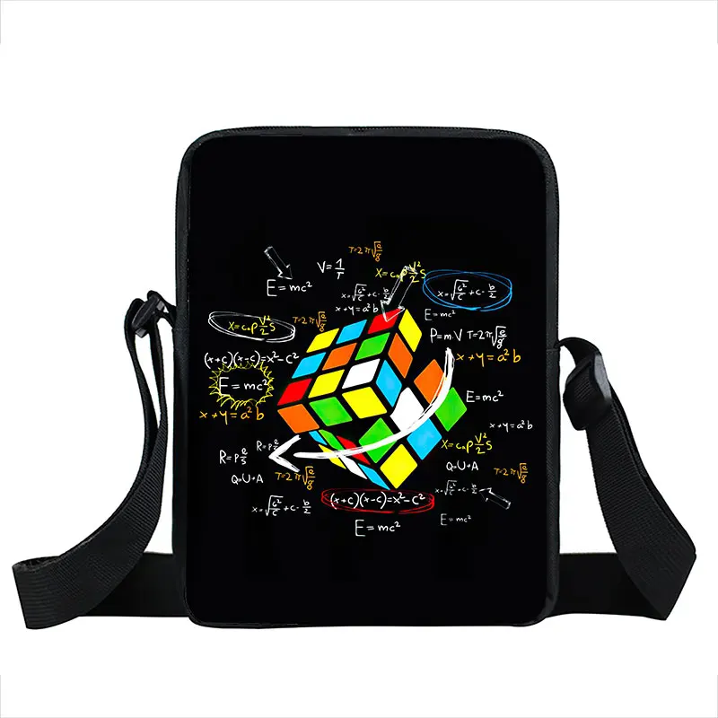 Cute Magic Cube / Pi Print Messenger Bag Math Formula Women Handbag Smal... - £16.79 GBP