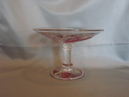 Westmoreland Glass &quot;Della Robbia&quot; Flashed Pattern Footed Mint compote - £15.97 GBP