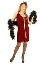 Flapper In Red Halloween Costume Adult Size Large 11 13 - £40.89 GBP