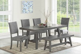 Chania 6-Piece Casual Dining Set in Grey Wood Finish - £907.58 GBP