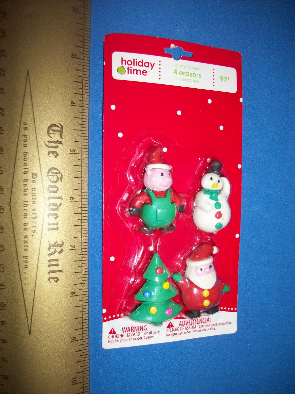 Education Holiday Party Supplies Set Christmas Time 4 Eraser Favor Pack Santa - $0.94