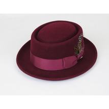 Bruno Capelo Dress Hat Australian Wool Crushable Pork Pie Jazz PP104 Burgundy image 4