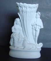 Portmeirion Parian Ware Shepherd &amp; Shepherdess Cornucopia Vase, The Brit... - $12.99