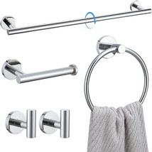 Lairuier Bathroom Hardware Set,Polished Chrome 5-Piecetowel Bar Set Stainless - £38.64 GBP