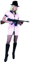 Gangster Moll Dbl Zip Dress Pink Halloween Costume Adult Size Medium 8 10 - £30.76 GBP