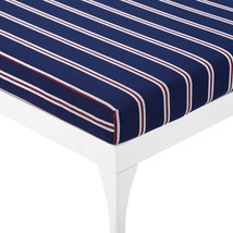 Perspective Cushion Outdoor Patio Chaise Lounge Chair White Striped Navy EEI-330 - £444.74 GBP