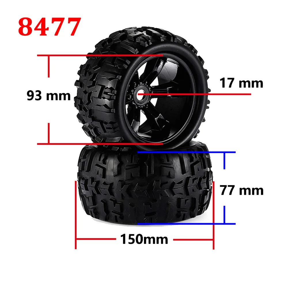 Sporting ZD Racing 4PCS RC Wheel Tires 150mm Monster Truck Tire 17mm Hex Hub Rim - £53.43 GBP
