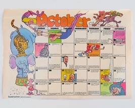 October 1980 Double-Sided Classroom Calendar &amp; Bat Poster Instructor Mag... - £15.41 GBP