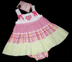 Girls 18 Months   Youngland   Pastel Seersucker Ruffles Dress &amp; Panty Set - £15.93 GBP