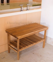 Teak Rectangle Bench with Removable Shelf 22 - £470.24 GBP