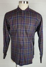 Polo Ralph Lauren Bonnard Brown Plaid Cotton Button Front Shirt XL - $19.80