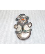 Vintage Snowlady Silver-Tone Brooch/Hat Pin/Scarf Clip ~ w/Glitter &amp; Rhi... - €20,89 EUR