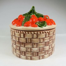 Ceramic Basket Canister Strawberry Lid Vintage 1973 Studio Pottery Box S... - $29.70
