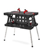 NEW Adjustable Leg Folding Work Table Surface Portable Workbench Carry Handle - $134.84