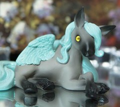 Ebros Whimsical Fairy Tale Pegasus Horse Figurine Shelf Decor (Aqua Blue Delphi) - £18.66 GBP