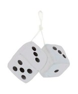 3&quot; x 3&quot; White Plush Fuzzy Dice Hanging Rear View Mirror Vintage Hotrod S... - $392.18 MXN