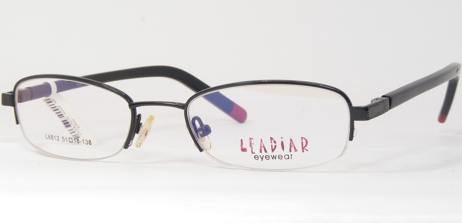 LEADIAR L6802 Black UNIQUE RARE EYEGLASSES GLASSES HALF RIM FRAME 49-18-... - $41.58