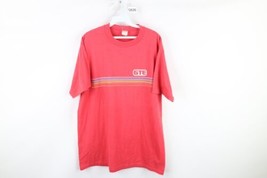 Vtg 80s Men XL Faded Rainbow Striped Spell Out GTE General Telephone T-Shirt USA - £31.02 GBP