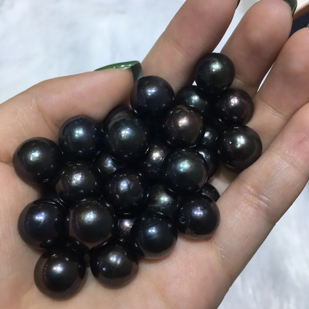 Amazing Real Black Pearls Big Round Edison Pearls Mix 10 Colors Rainbow Loose - £79.67 GBP
