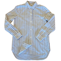 Madewell ExBoyfriend Tunic Shirt Womens XS Blue Striped Cotton Modal Long Sleeve - £13.18 GBP