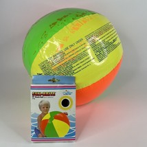 Vtg 1994 Intex The Wet Set Sun-Brite 24&quot; Inflatable Vinyl Beach Ball #58030 Neon - £35.38 GBP