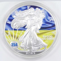 1 Oz Silver Coin 2023 American Eagle $1 Flags of the World - Ukraine #254/300 - $156.80