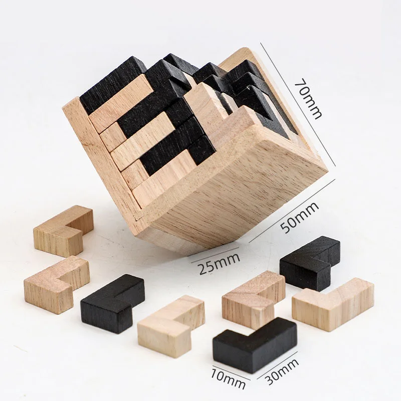 Sporting A 3D Wooden Cube Puzzle Ming Luban Interlocking Educational Toys For Ch - £18.44 GBP