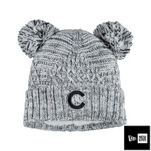 Chicago Cubs  &quot;Sherpa lined&quot; New Era Women s Dual Pom Knit Hat Cap Winter Warm - £15.23 GBP