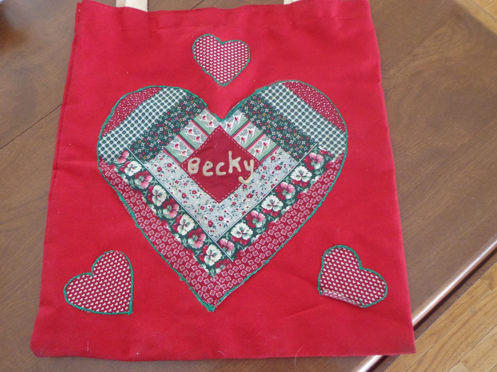 Vintage Handmade Bookback/Tote - Personalized &quot;Becky&quot; - $2.00