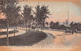 Kansas City Missouri~Lot Of 2 HAND-COLORED Photo Postcards~Gladstone Boulevard - £7.74 GBP