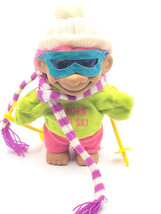 Russ Vintage Born To Ski Troll Doll 5&quot; Blue Glasses Scarf Pink Hair Brow... - $280.62 MXN