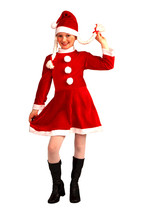 Little Miss Santa&#39;s Helper Girl&#39;s Large Size Santa&quot;S Helper Christmas Costume - £15.44 GBP