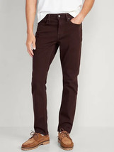 Old Navy Slim Five-Pocket Pants Jeans Mens 32x30 Burgundy Built in Flex NEW - £23.20 GBP